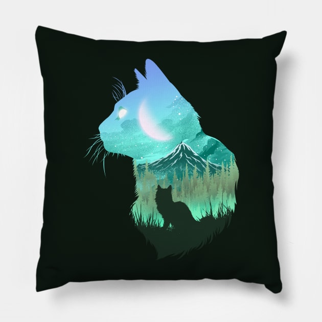 Celestial Whiskers Pillow by HyperTwenty