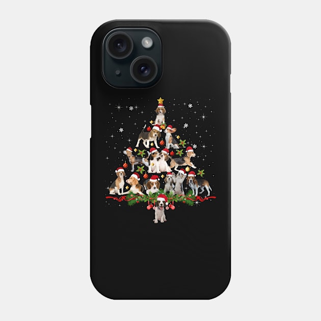 Funny Beagle Christmas Santa Hat Animal Phone Case by nakos