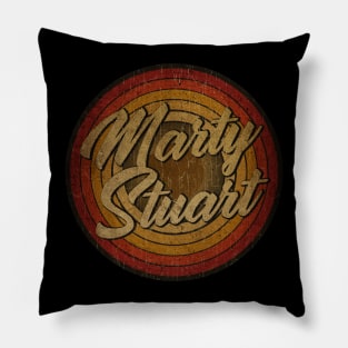 Marty Stuart text, vintage, retro, faded, metal, Pillow