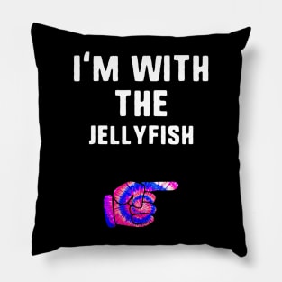 I'm With Jellyfish Ie Dye Halloween Matching Couple Costume Pillow