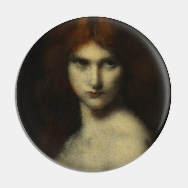 Study of a Head of a Woman by Jean-Jacques Henner Pin by Classic Art Stall