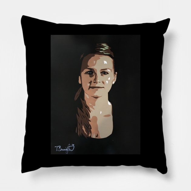 Pretty Girl Pillow by CherokeeArtist