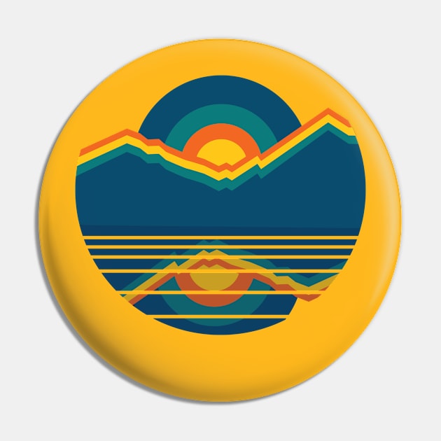 Retro Sun setting Pin by PharaohCloset