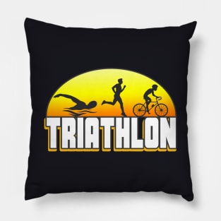 Triathlon Typography Triathlete Pillow