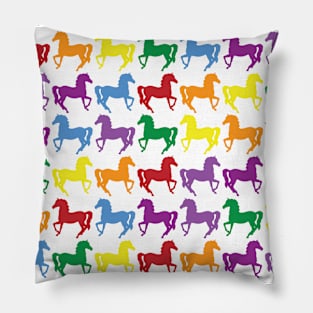 COLORFUL HORSES Pop Art Pillow