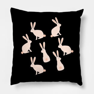 RABBITS ON BLUE Pillow