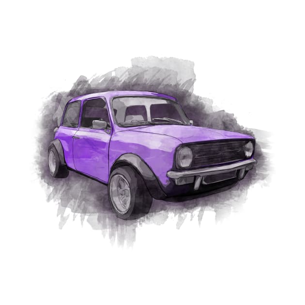 Yet Another Classic Mini Watercolour Purple by jdm1981