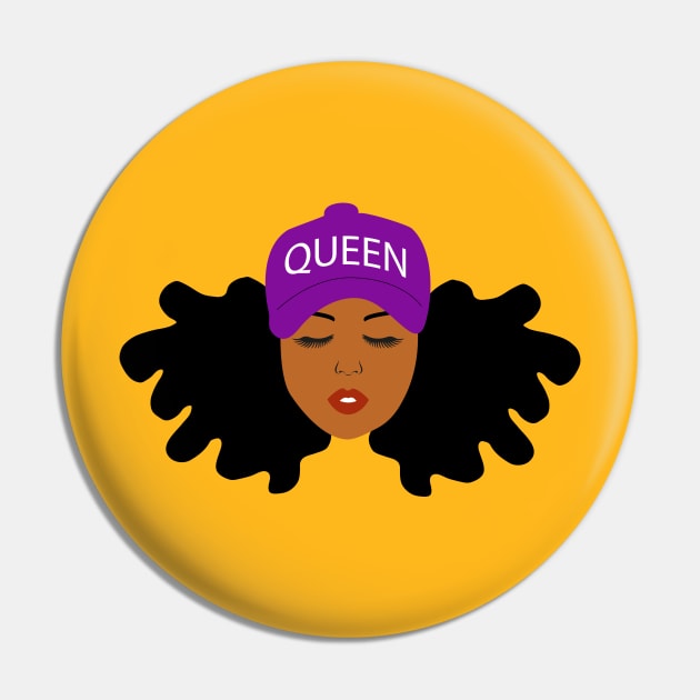 Black Queen Afro Puffs Pin by blackartmattersshop