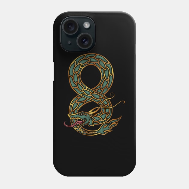 Guardian of the Norse Depths: Viking Monster Jormungandr the World Serpent Design Phone Case by Holymayo Tee