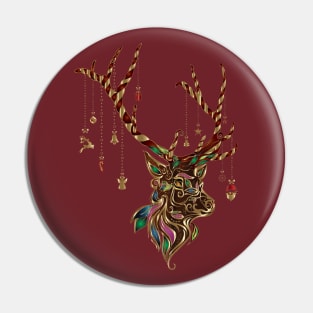 Mosaic Reindeer Head Pin