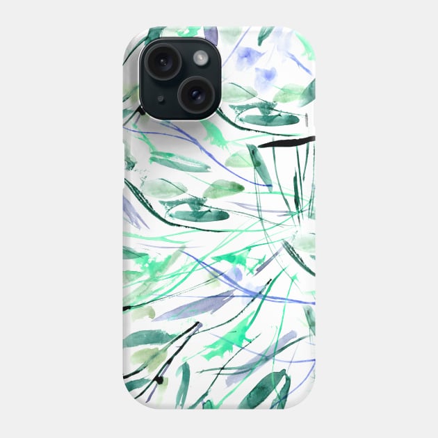 Tuscan bushes - watercolor leaves abstract nature Phone Case by katerinaizotova