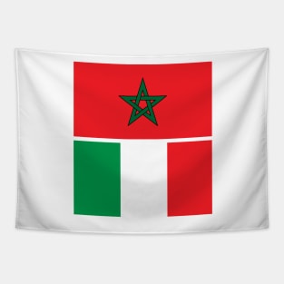 Moroccan and Italy Union Flag Tapestry