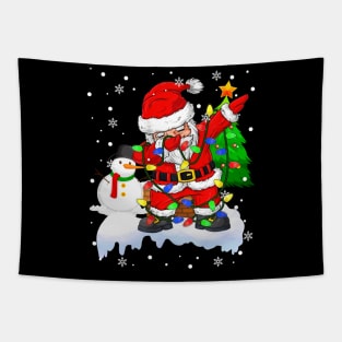 Ugly Sweater Christmas Lights Dabbing Santa Snowman Xmas Tapestry