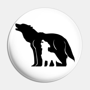 Black and White Wolves Pin