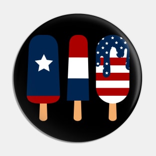 Patriotic Red White and Blue Popsicle Pin