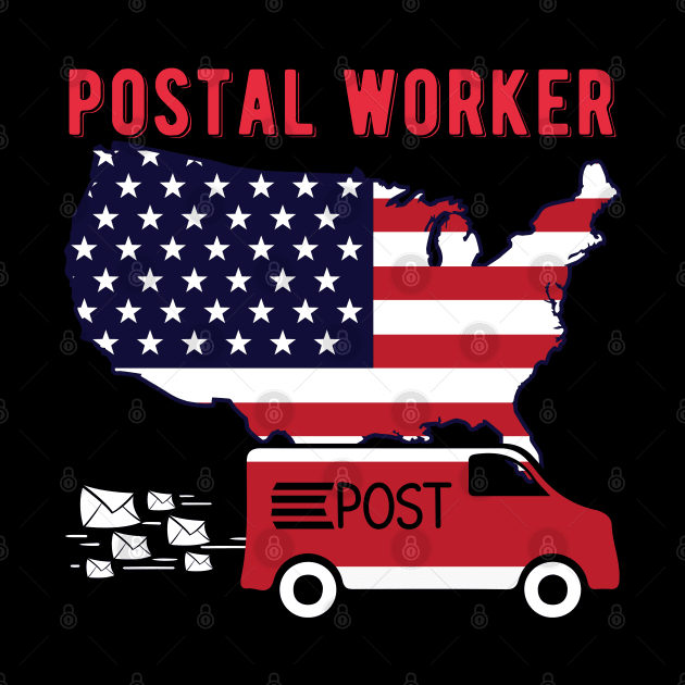 Patriotic postal worker American Flag by FabulousDesigns