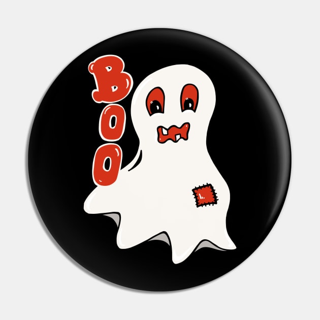 White Cute Ghost Pin by RiyanRizqi