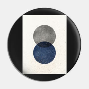 Circle Abstract - Grey Navy Blue Texture Pin