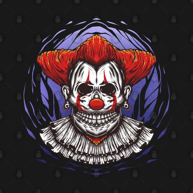 Scary evil clown skull by ESENTIAL-AF