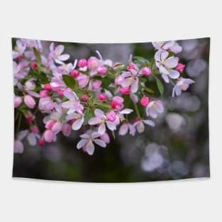 Pink Crab Apple Blossoms Tapestry