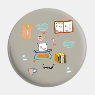 Cozy Books Pin