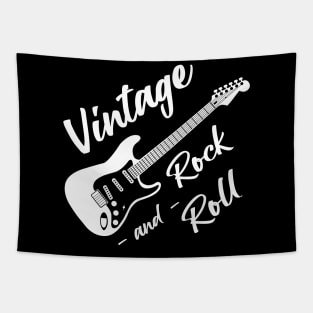 Vintage Rock and Roll art with electric guitar Tapestry