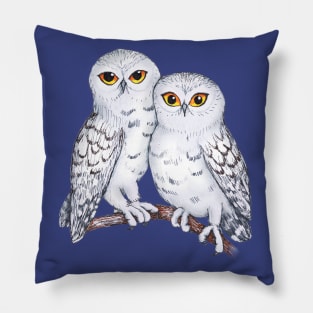 Two lovely snowy owls Pillow