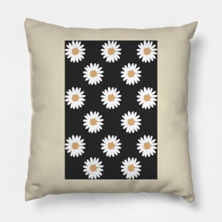 black slate camel daisy flower floral pattern Pillow