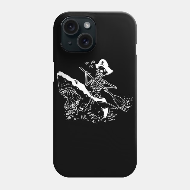 Skeleton Pirate Riding Shark Phone Case by KingMaster