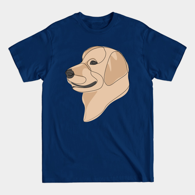 Disover Golden Retriever - one line drawing with colour - Golden Retriever - T-Shirt