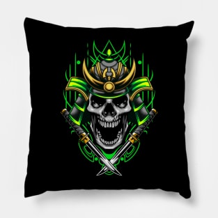 Fire Samurai Skull Pillow