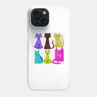 Crazy Colorful Cats Phone Case