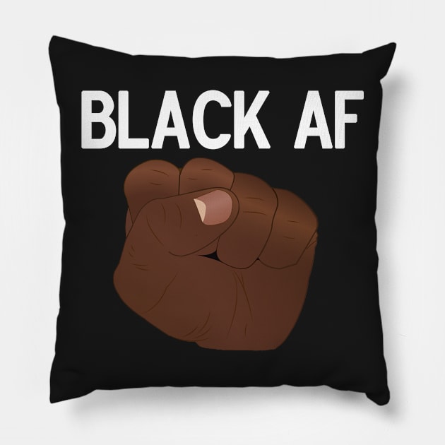 Black AF (white lettering) Pillow by Bubblin Brand