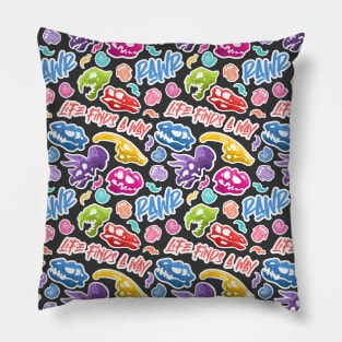 Dinosaur Stickers Pastel Pillow