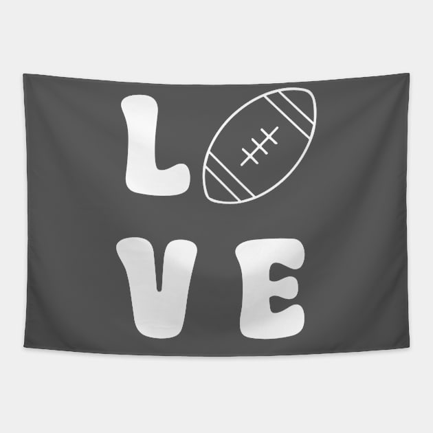 Love Footbal White Tapestry by sapphire seaside studio