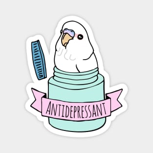 Antidepressant white budgie Magnet