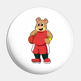 Bear at Basketball Sports Pin