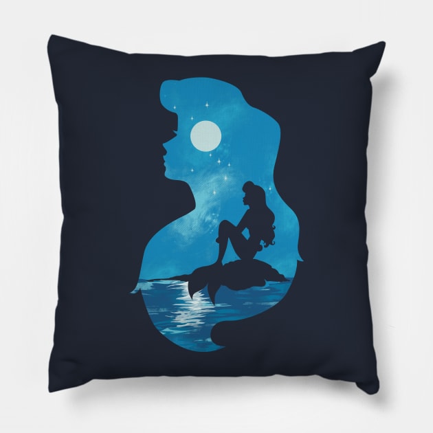 Mermaid portrait Pillow by Edwoody