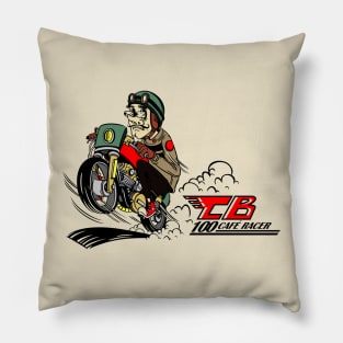 Cafe Motorcycle Racer Pillow