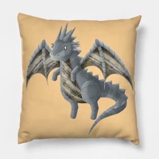 Kawaii Robotic Metal Dragon - Without Background Pillow