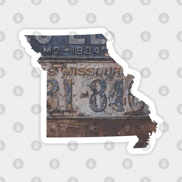 Vintage Missouri License Plates Magnet by juniperandspruce