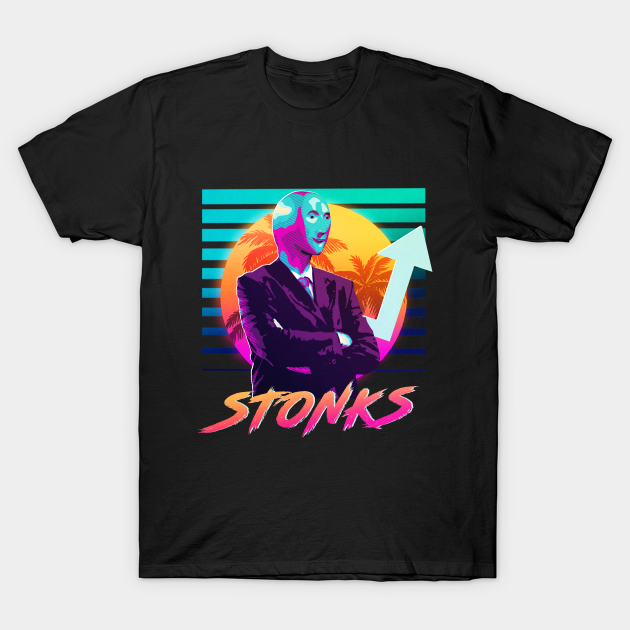 Stonks, Dank memes, vintage v1 - Stonks - T-Shirt