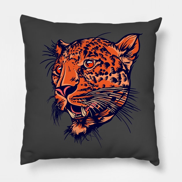 Leopard's Head Pillow by TomCage