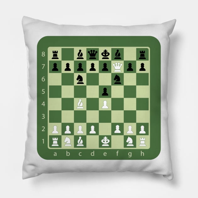 Scholar's mate Qxf7# Pillow by WildMeART