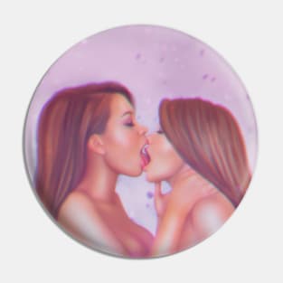 Two Kissing Lovers Girls Pin