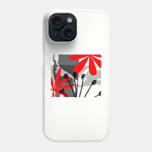 Red, Grey and Black Abstract Phone Case