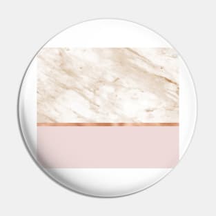 Caramel marble on rose gold blush Pin