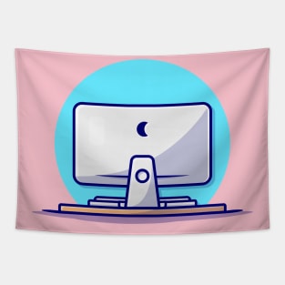 Computer Desktop Cartoon Vector Icon Illustration (3) Tapestry