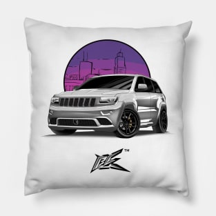 jeep cherokee srt8 white Pillow