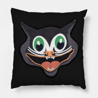 Felt Look Vintage Halloween Cat Face | Cherie's Art(c)2021 Pillow